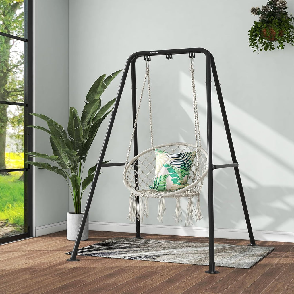 Hammock Chair Stand Heavy-Duty 300LBS Swing Stand | A-Frame, Powder-Coated Steel, Hammock Stand for Outdoor Indoor