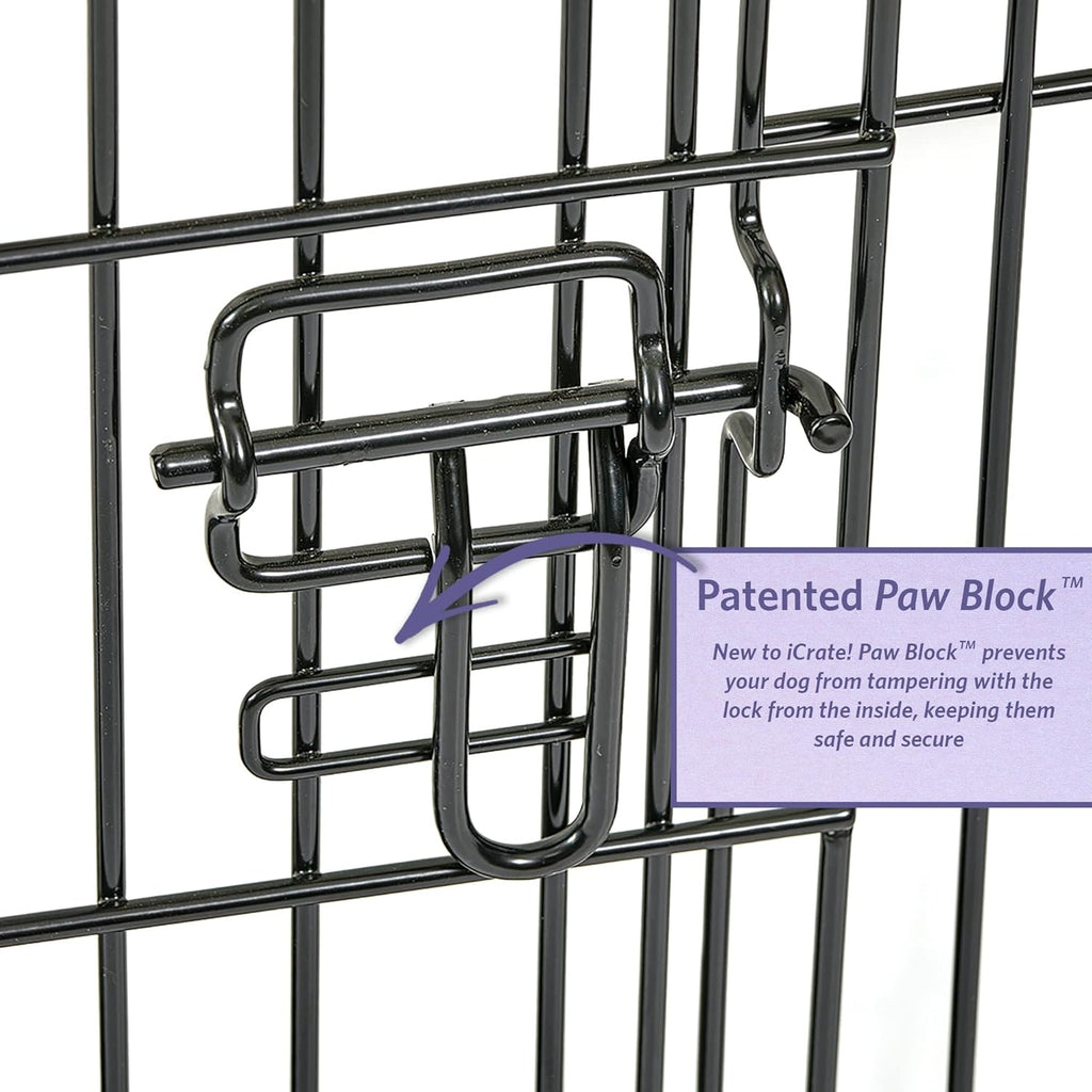 30-Inch iCrate for Medium Breeds, 21-40 lbs, Single Door Folding Dog Crate with Divider Panel