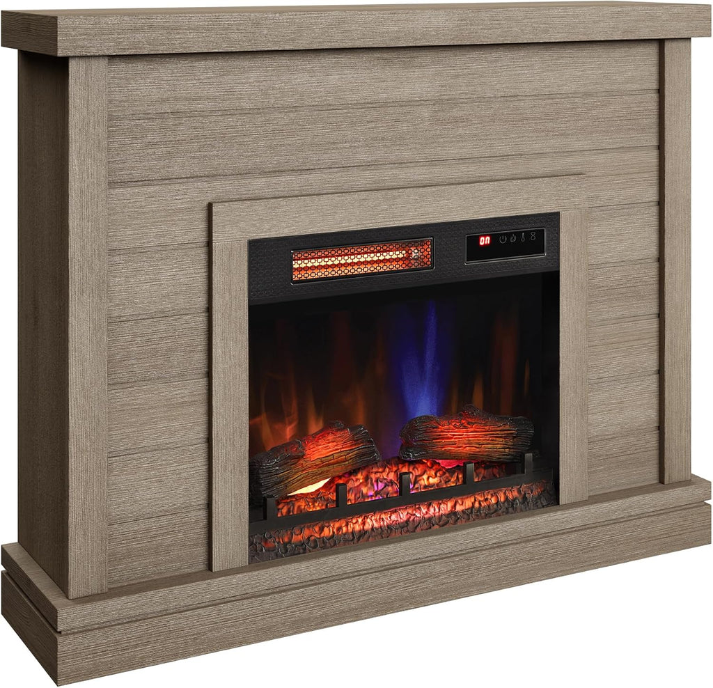 Wall Mantel Electric Fireplace, Barstow Acacia