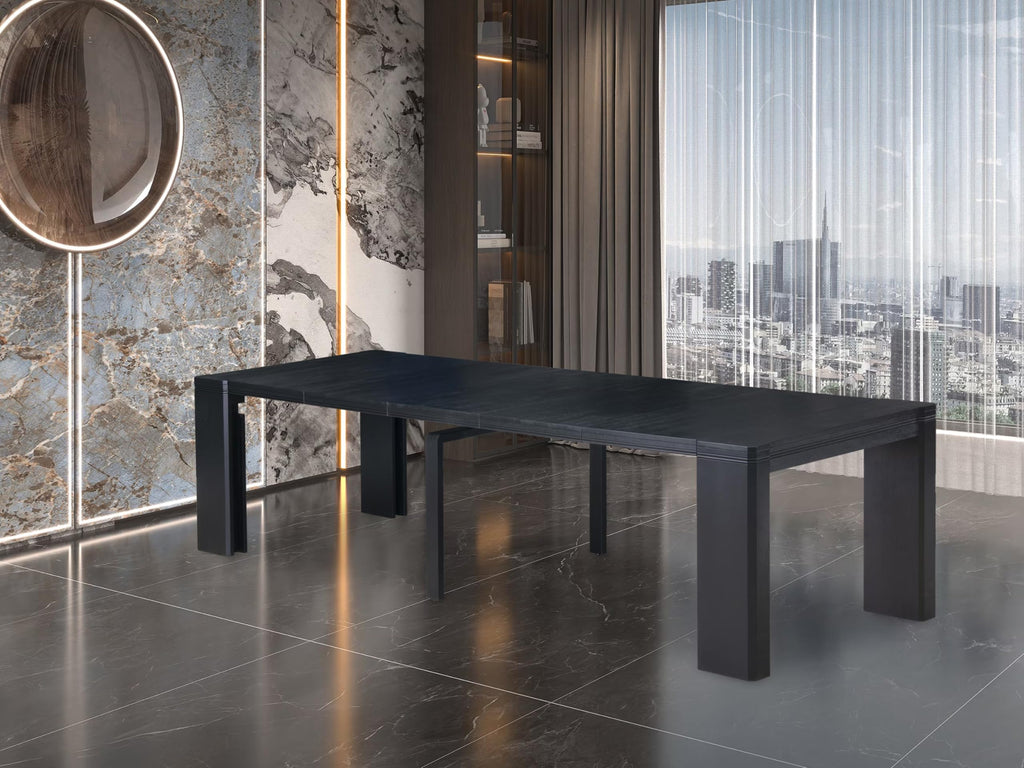 By XTT-ABK-TL Extendable Dining Table - a Rectangle Dining Table Top with Removable leaf & Stylish Legs, 39x120 Inch