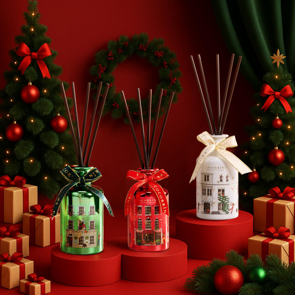 Reed Diffuser - Christmas Vanilla 6.7 fl oz Chirstmas Reed Diffuser with 8 Sticks Home Fragrance Bathroom Shelf Decor