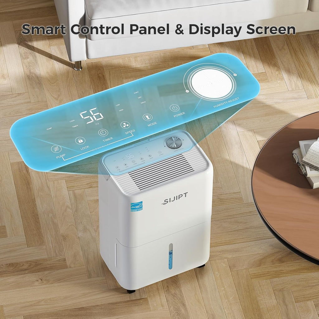 80 Pints Dehumidifier with Pump, Energy Star Dehumidifier for Basement Home and Large Room with 6.56 inch Drain Hose
