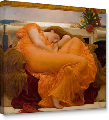 Flaming June, World's Most Famous Paintings Series, Canvas Wall Art Home Decor, Gallery Wrapped, Stretched, Framed