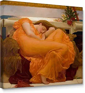 Flaming June, World's Most Famous Paintings Series, Canvas Wall Art Home Decor, Gallery Wrapped, Stretched, Framed