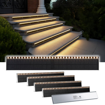 Solar Step Lights Outside, 33 Focused LEDs, Stair Light, 6PK