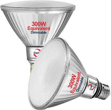 Ultra Bright PAR38 Outdoor Flood Light, 300W Equivalent, 5000K, 2-Pk | Dimmable, Best-in-Class 4100 Lumens, Full