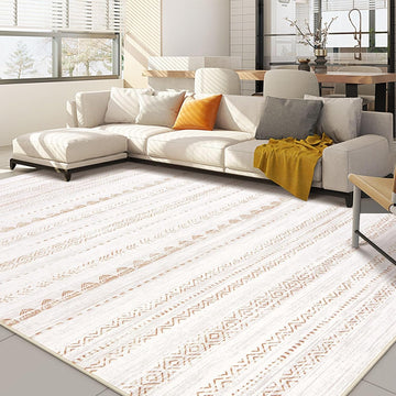 10x14 Area Rugs Living Room: Washable Boho Large Neutral Modern Soft Stain Resistant Farmhouse Indoo