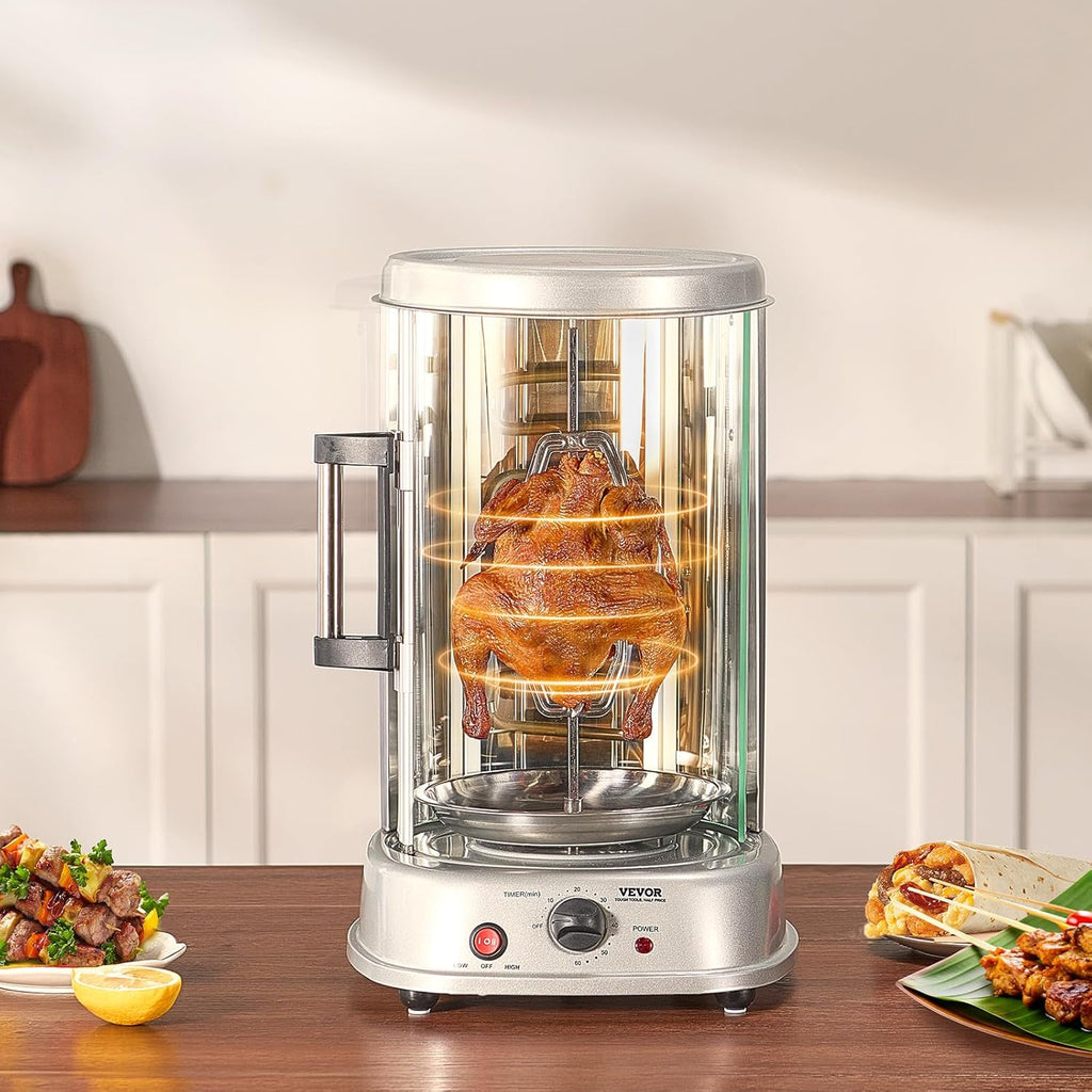 Shawarma Grill Machine, Vertical Chicken Shawarma Cooker Machine Countertop, Electric Stainless Steel Broiler Gyro