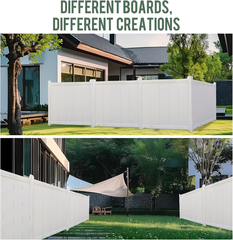 Vinyl Privacy Fence - 48" H x 44" W Air Conditioner Fence, No Dig White PVC Fence Panels for Outdoor Privacy, Trash