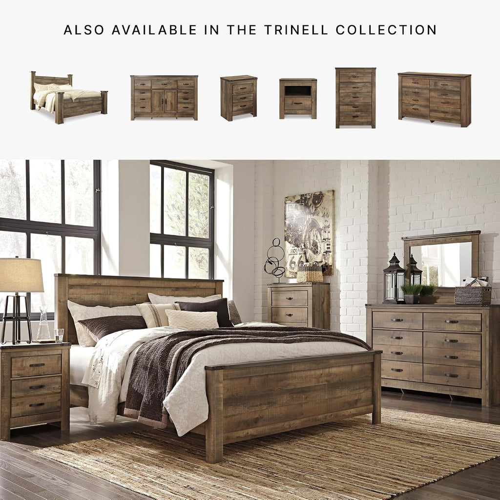 Rustic Panel Headboard, King/California, Warm Brown