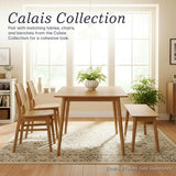 Calais Dining - Mid Century Modern 59-Inch Rectangular Dining Table for 4 - Solid Wood Kitchen and Dining Room Table