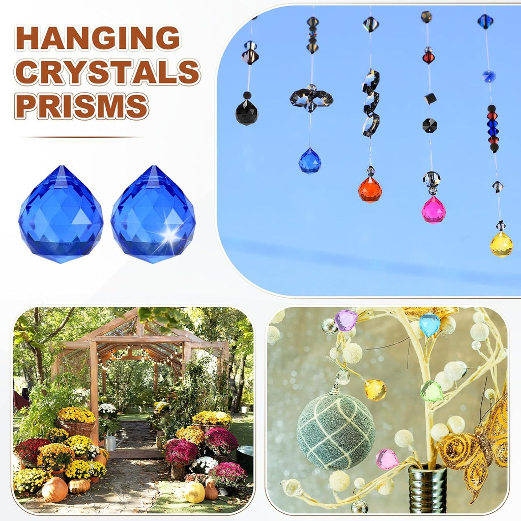 10-Pack Crystal Ball Prisms, 24mm/0.94 Inch Chandelier Pendant Maker Hanging Crystals Chandelier Prisms for