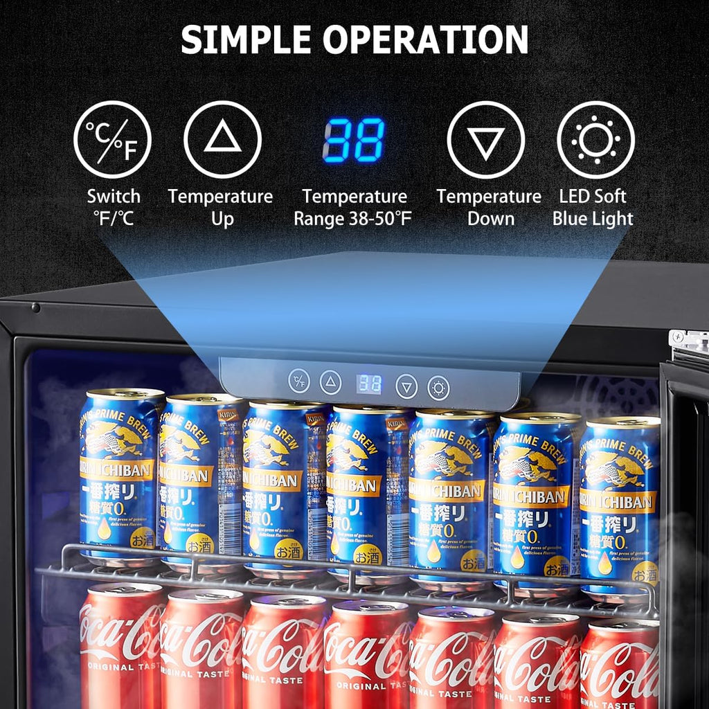 24 inch Beverage Refrigerator - 154 Cans Capacity Beverage Cooler