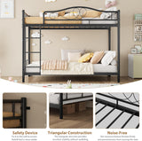 Bunk Bed Twin Over Twin with Ladder & Full Safety Guardrail