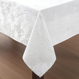 Tablecloth Raised Woven Embroidered Jacquard Fabric, Wrinkle Resistant for Dining, Holiday, Party, W