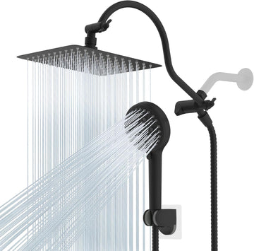 All Metal High Pressure Rainfall 10'' Shower Head, CUPC Certified Handheld Showerhead Combo