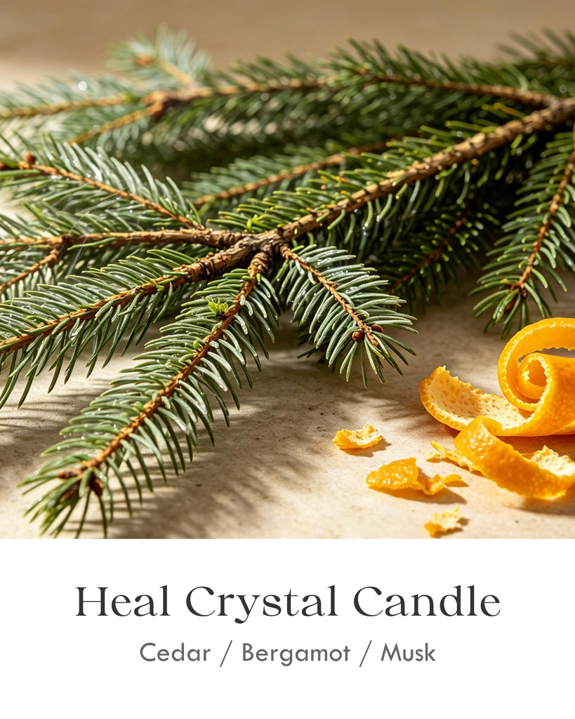 Obsidian Crystal Candle - 12oz Heal Candle for Releasing Negativity
