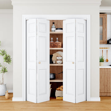 Bifold Door for 60" x80 Opening, 6-Panel Shaker Style Folding Door, Primed