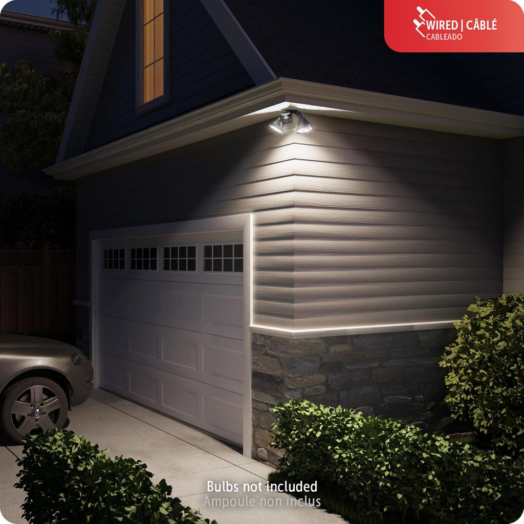 180-Degree 240 W Twin Head Bronze Hardwired Motion Sensor Security Flood Light, Spotlight, Outdoor, Outside House