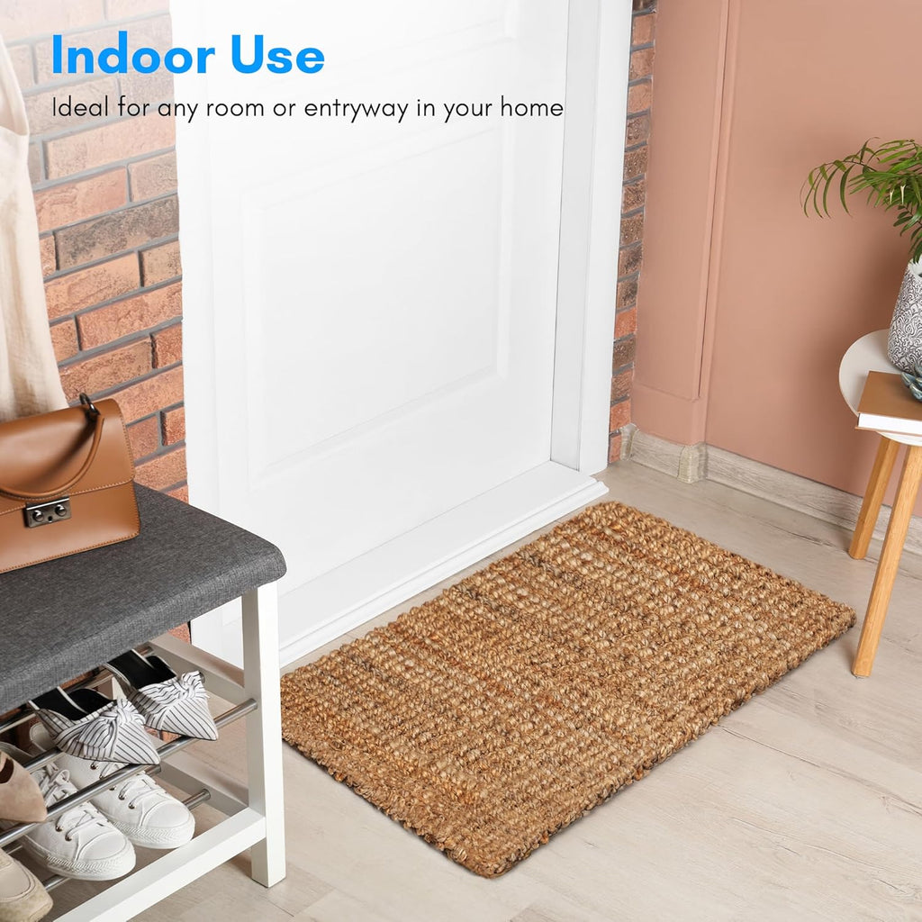 Handwoven Jute Rug - 2'x3', Natural Fiber Area Rug, Eco-Friendly, Durable, Versatile Accent Rug for 
