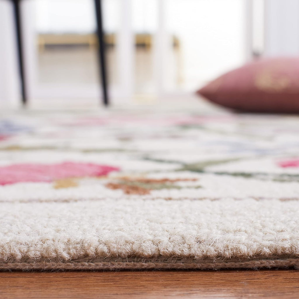 Chelsea Area Rug - 10' x 14', Ivory & Green, French Country Floral Design, Handmade Wool