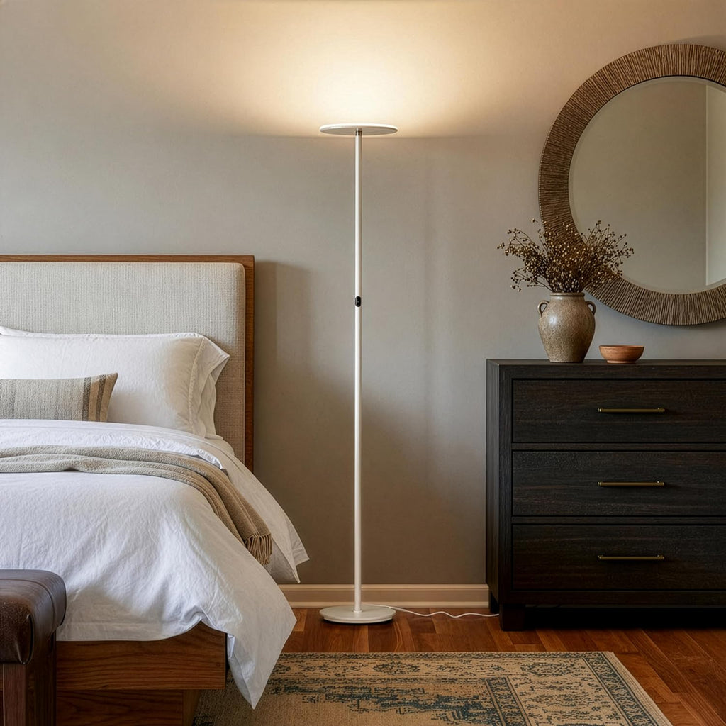 Sky LED Floor lamp, Torchiere Super Bright Floor Lamp Decor & Office - Dimmable, Tall Standing Lamp with Warm Light