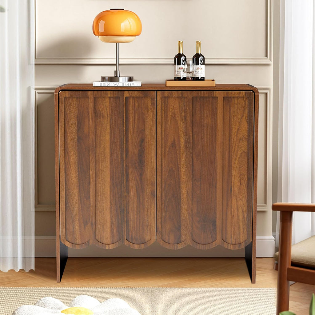 Sideboard Buffet Cabinet, Accent Storage Cabinets with 2 Doors, Farmhouse Wood Cabinet with Adjustable Shelves and