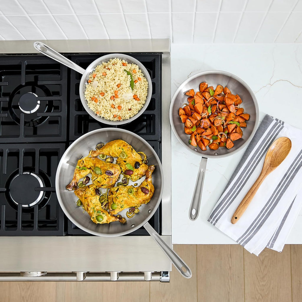 D5 Stainless Steel Core 10 Piece Cookware Set- USA- The Upgrade for Supremely Even Heat- Includes Frying Pans