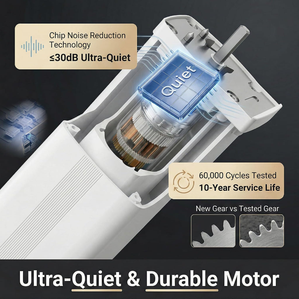 Pre-Assembled Telescopic Smart Curtain Track, No Splicing/Cutting, AC Plug-in WiFi Motor (No Hub Required)