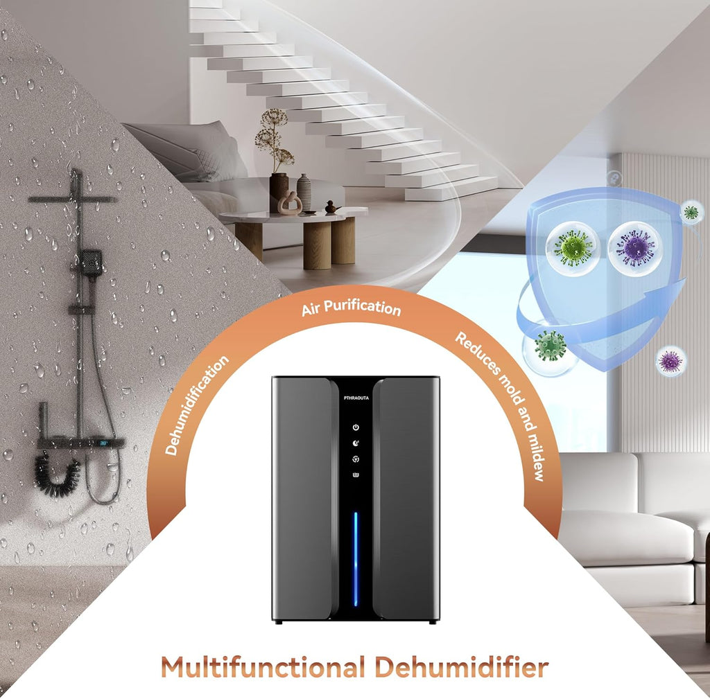 Home Dehumidifier with Drain Hose, (950 sq.ft) 95oz Quiet dehumidifier for Bathroom Bedroom