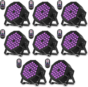 Black Lights UV 36 LED Blacklight Glow in The Dark Black Light DMX Sound Activated Portable Stage Lights for Parties