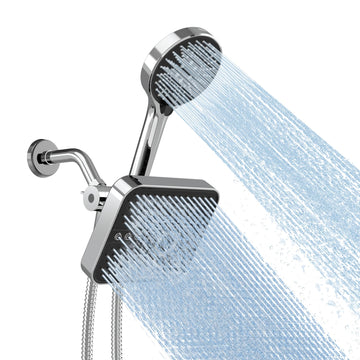 High Pressure dual Shower Head with Handheld Sprayer combo 71" Hose
