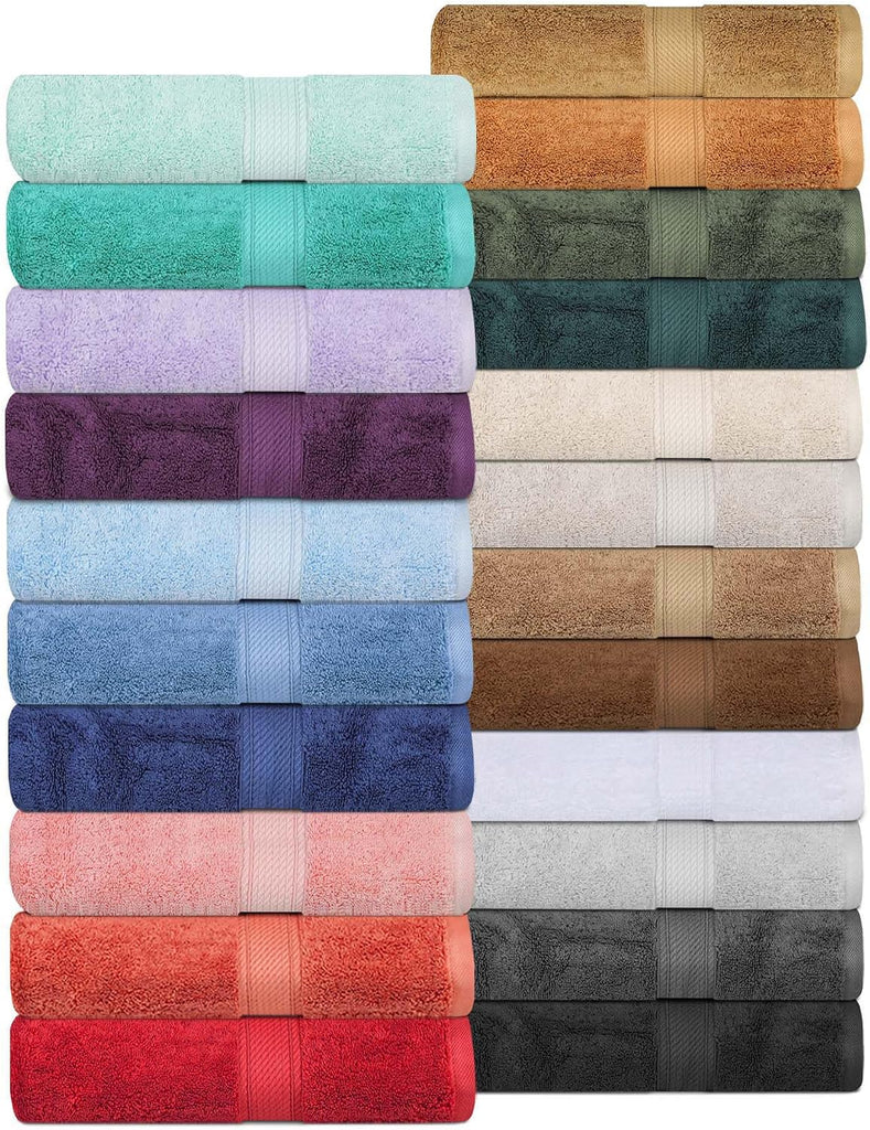 Egyptian Cotton Pile Heavyweight Bath Sheet, 2 Piece Set, White | Highly Absorbent, Ultra Soft Luxury 800 GSM Towel