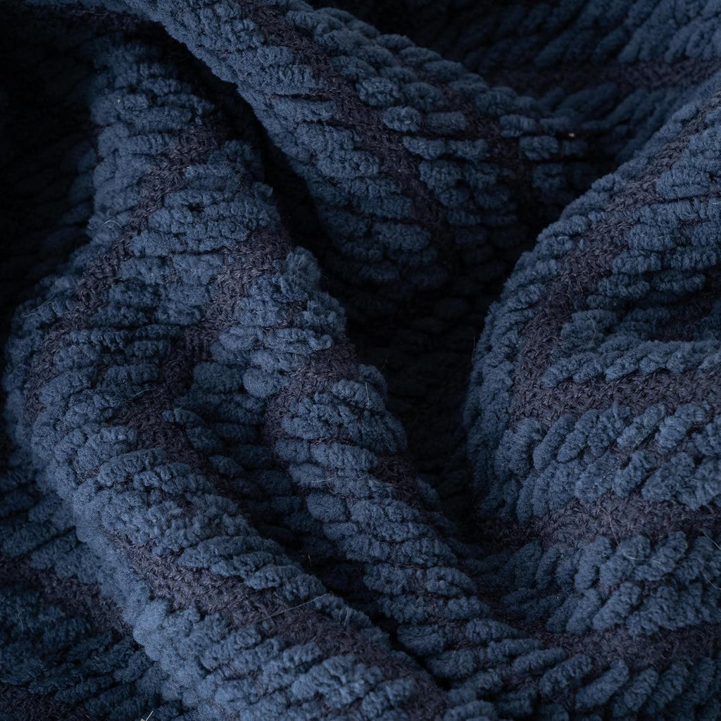 Navy Blue Throw Blanket, Knitted Blue Blanket Throw 50'' x 60'', Super Soft Warm Navy Throws for Chair Sofa Home Decor