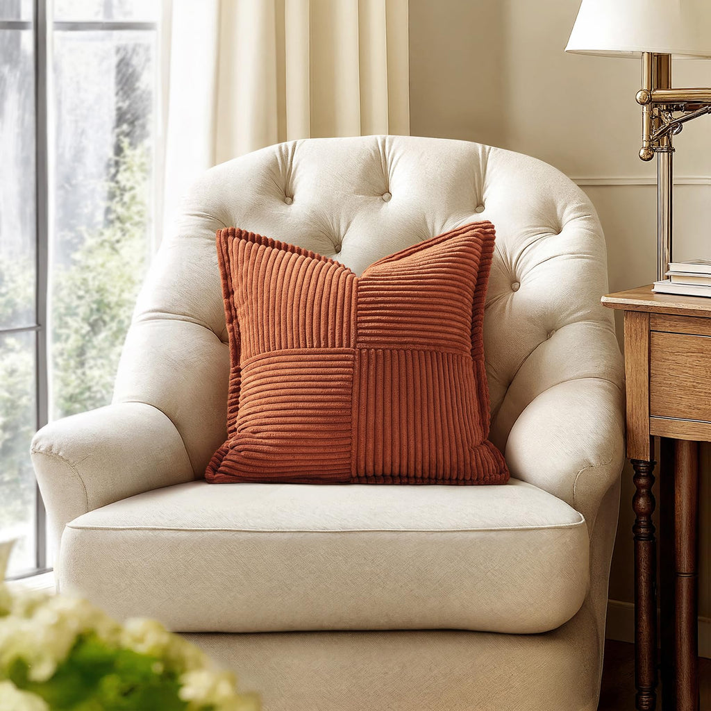 Fall Rust Decorative Throw Pillow Covers for Couch 20x20 Inch