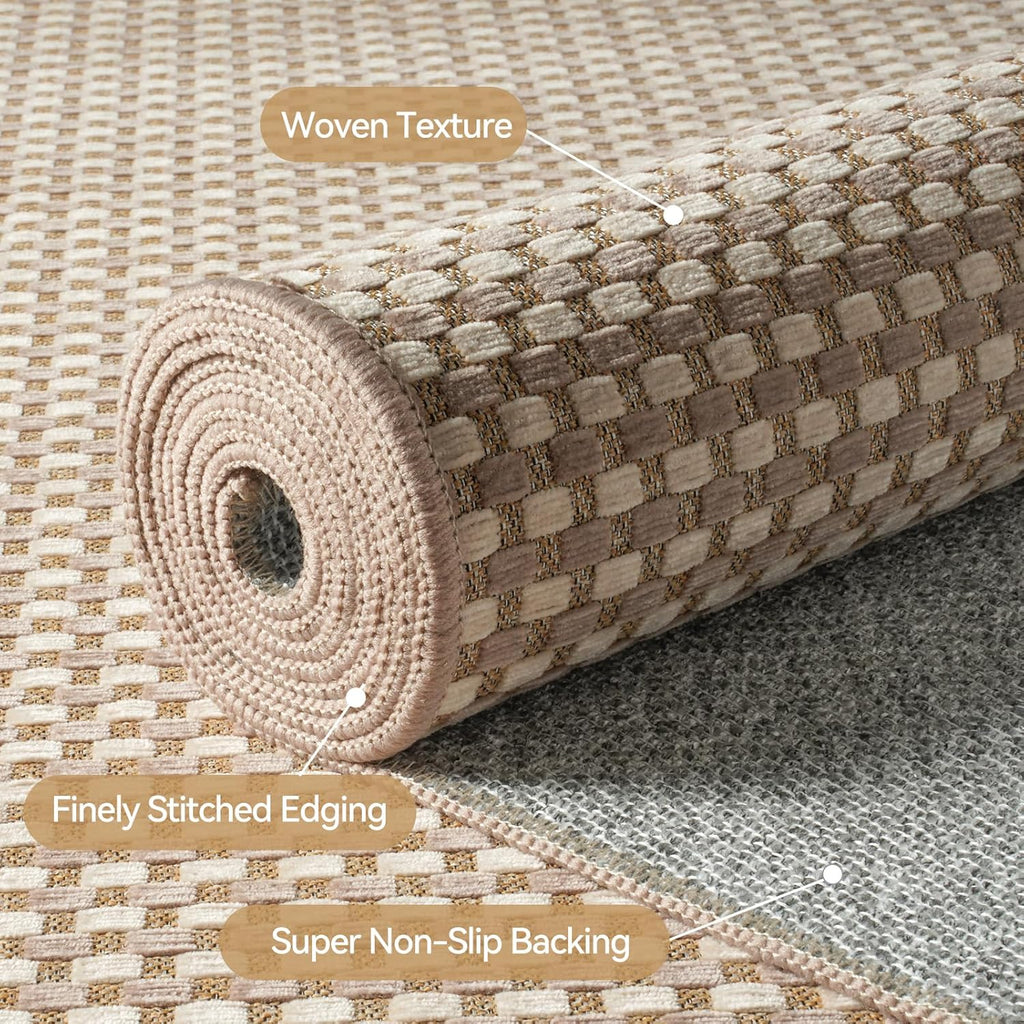 Hallway Runner Rug Extra Long Kitchen Runner Washable Brown 2x10 ft