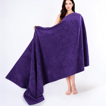 100% Cotton 40x80 Oversized Bath Sheet, Extra Large Turkish Bath Towels , Purple Bathsheet