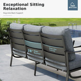 4 Pieces Patio Conversation Sets(5 Seat),Outdoor Metal Furniture Sofas with 1 Loveseat(3 Seat)