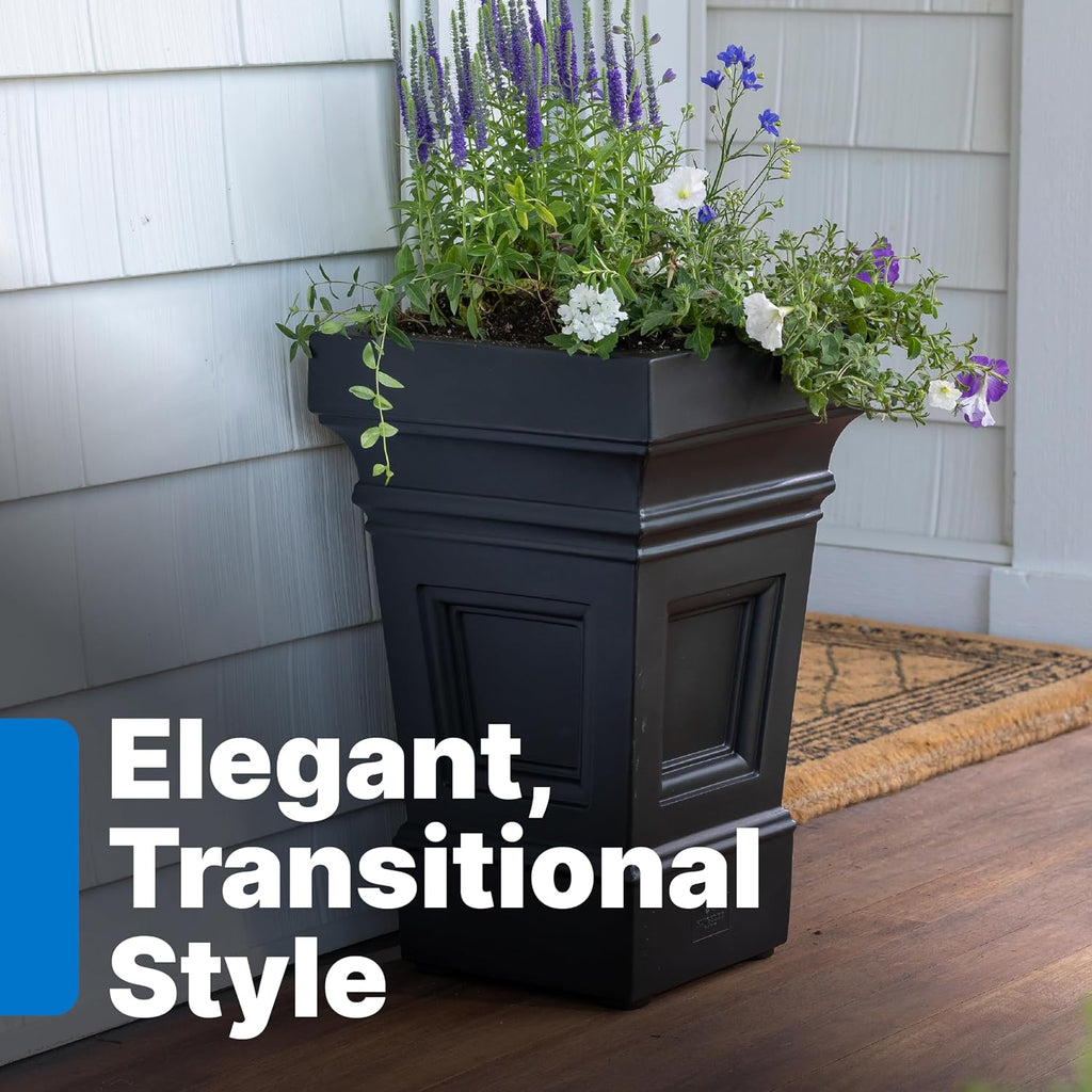 Atherton Square Planter, Large Planters for Outdoor Plants, Gardening and Flower Pot or Porch, Efficient Drainage