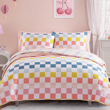 Full Comforter Sets for Girls-7 Pieces Soft Full Bedding Sets - Set of 7