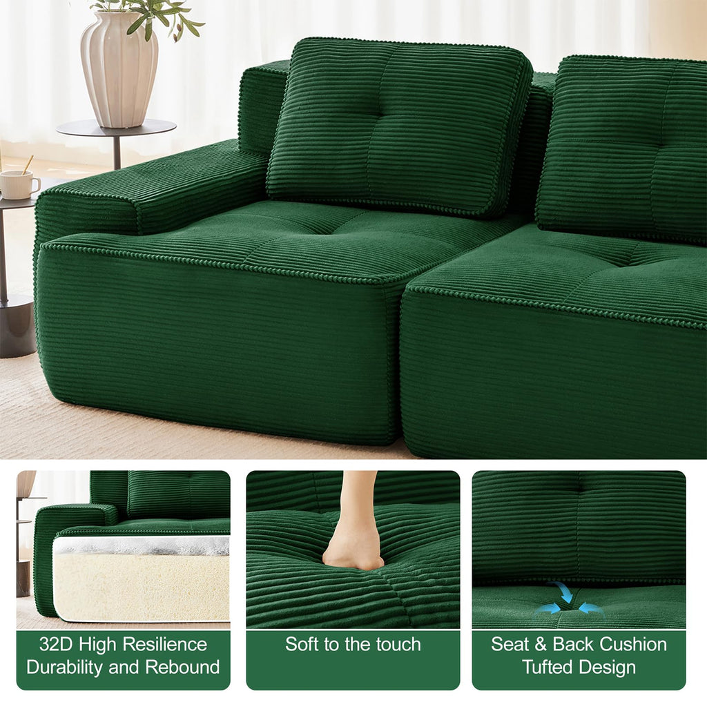 Corduroy Modular Sectional Sofa, Oversized Cloud Couches