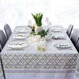 60'' x 90'' Cotton Tablecloth Handmade Cotton Floral Tablecloth Washable Print Rectangle Table Cover