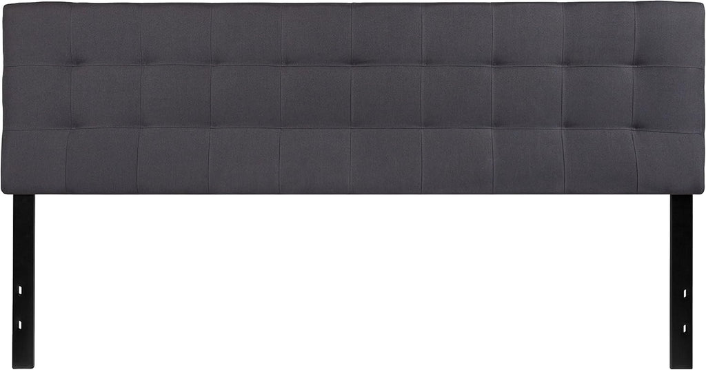 Bedford Tufted Upholstered King Headboard in Dark Gray Fabric
