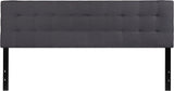 Bedford Tufted Upholstered King Headboard in Dark Gray Fabric