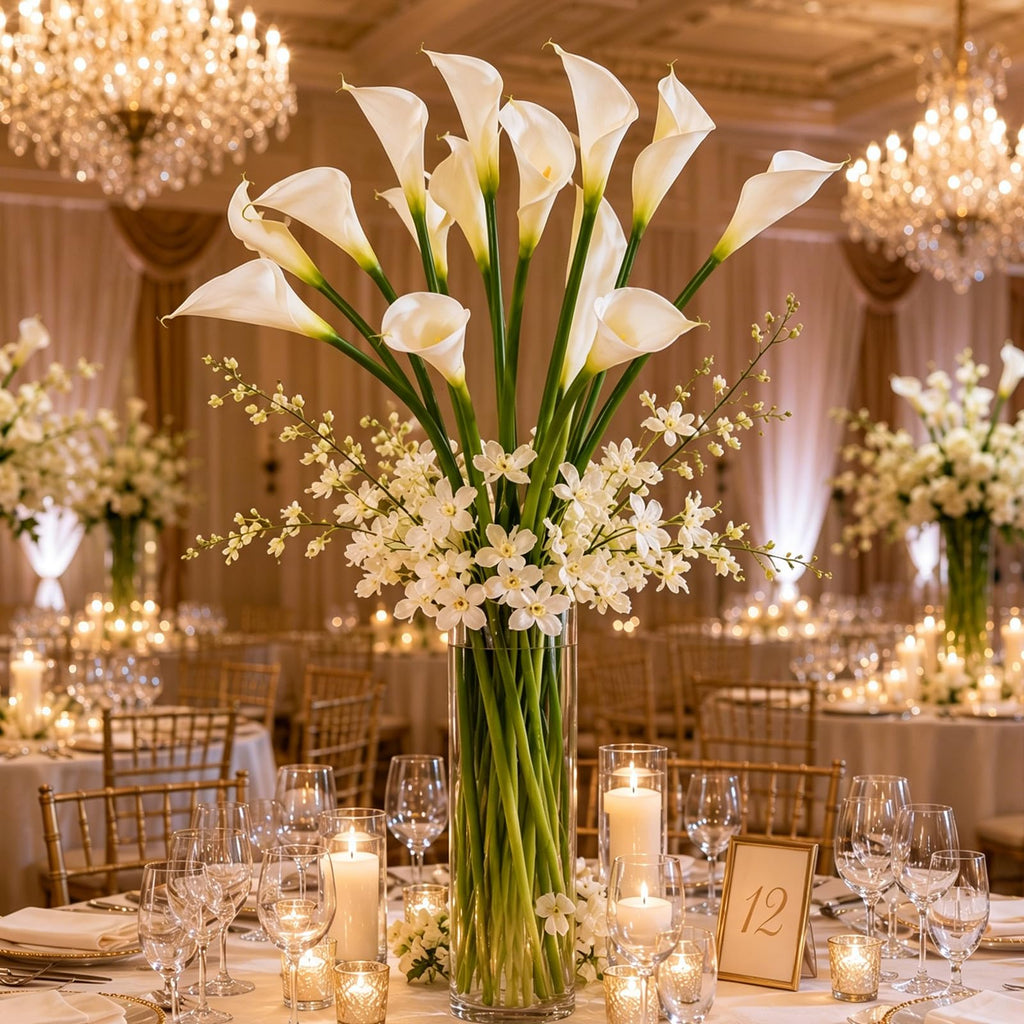 12pcs Calla Lily Artificial Flowers, White