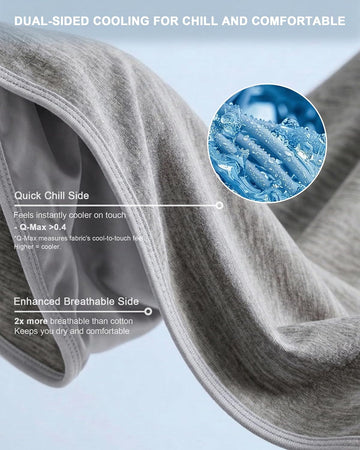 Cooling Throw Blanket Double-sided, Absorbs Heat to Keep Body Cool, Grey