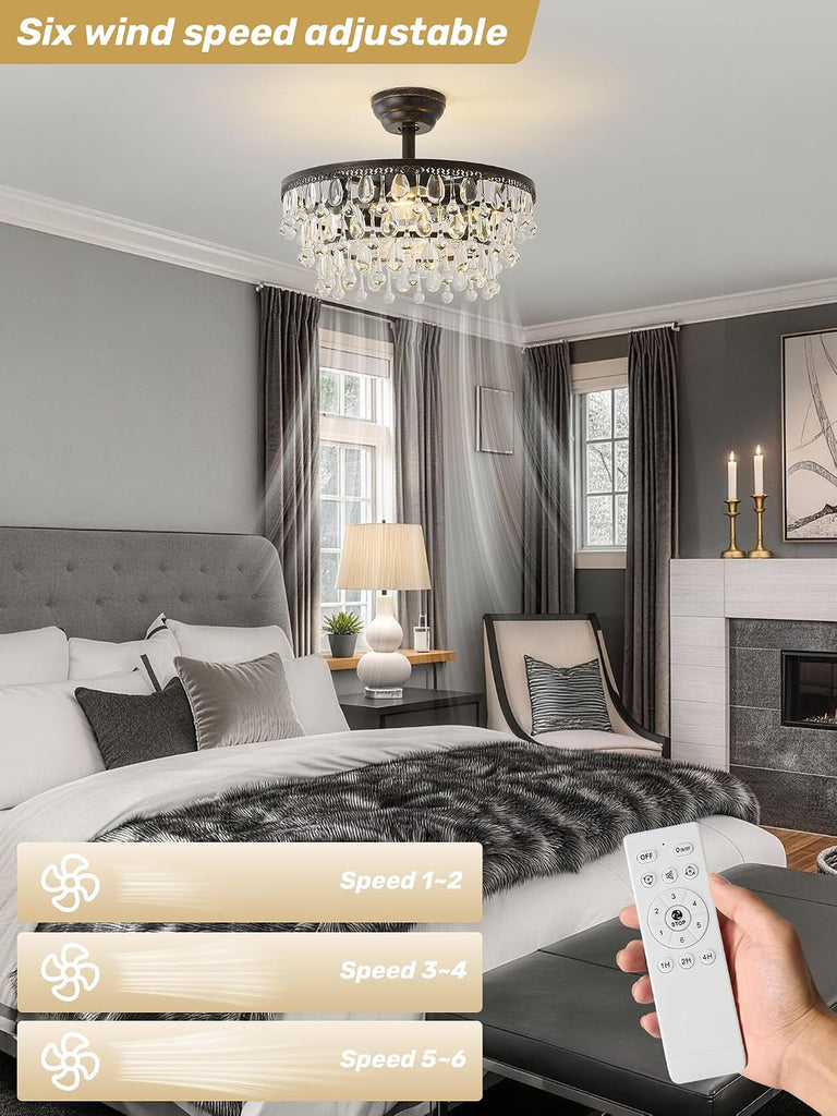 Crystal Fandelier Ceiling Fan with Light