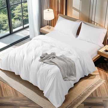 100% Egyptian Cotton Sheets 1200 TC, Deep Pocket 16", 4Pcs, Queen