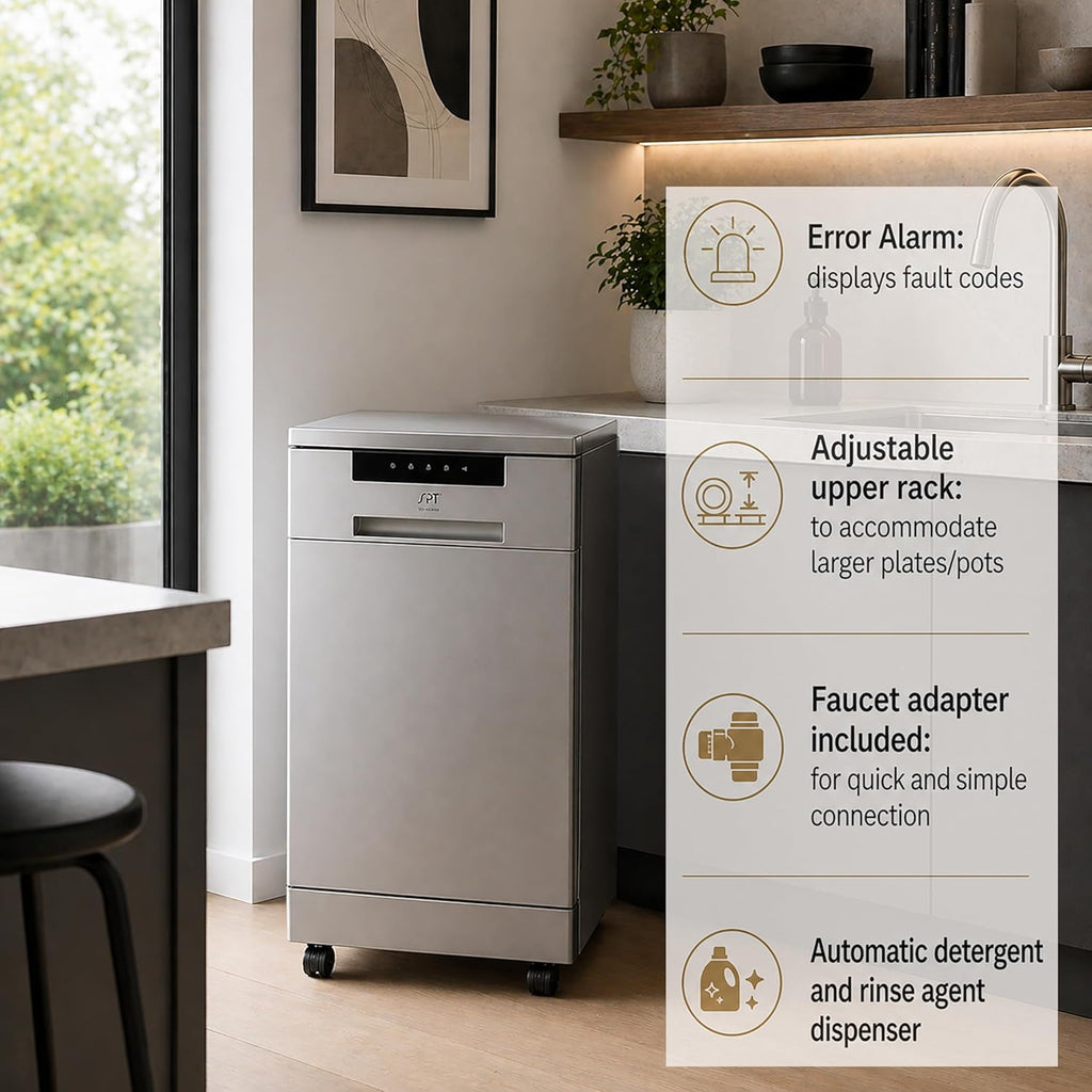 SD-9263SSC: 18″ Portable Dishwasher with - Stainless Steel