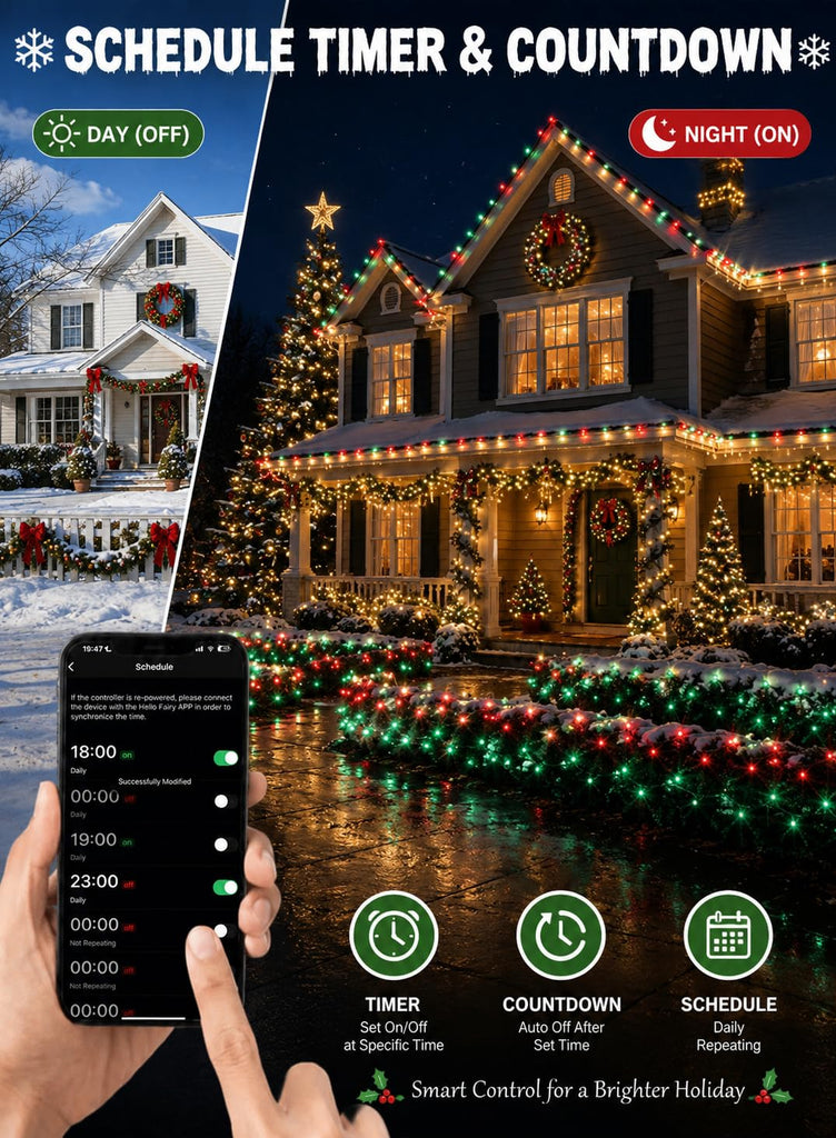 4ft*18ft Outdoor Smart Christmas Net Lights for Mesh, Group Control